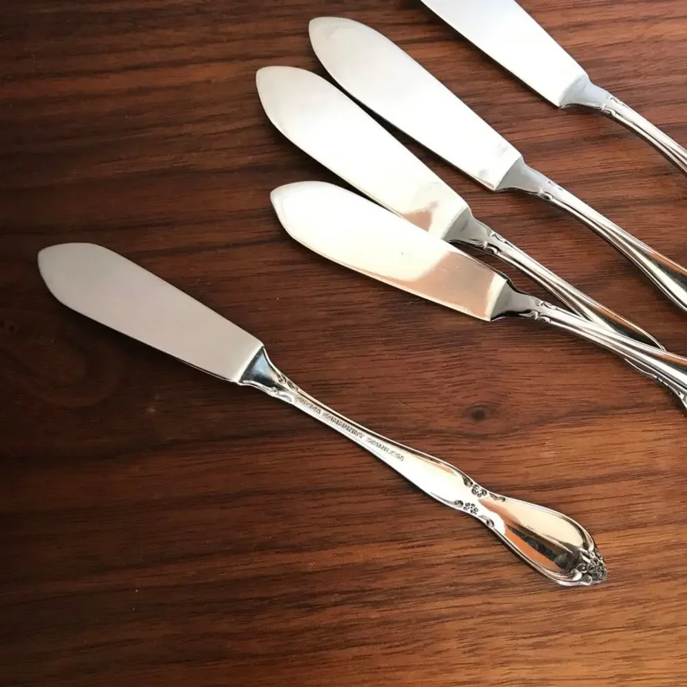 Oneida Community CHATELAINE Stainless Flat Handle Master Butter Knife (Set of 5)